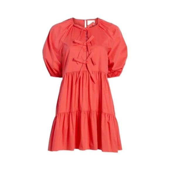 NWT Cinq a Sept Neon Coral Lynn Dress - Picture 3 of 7